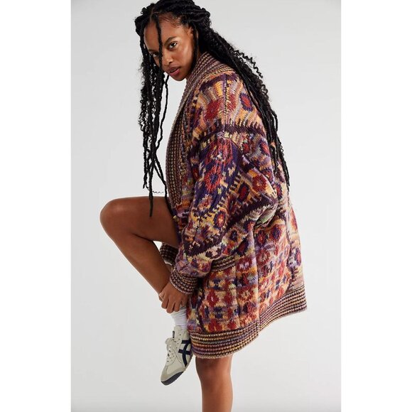 Free People Home On The Range Oversized Cardi Cardigan Size XS Bohemian - Picture 4 of 6